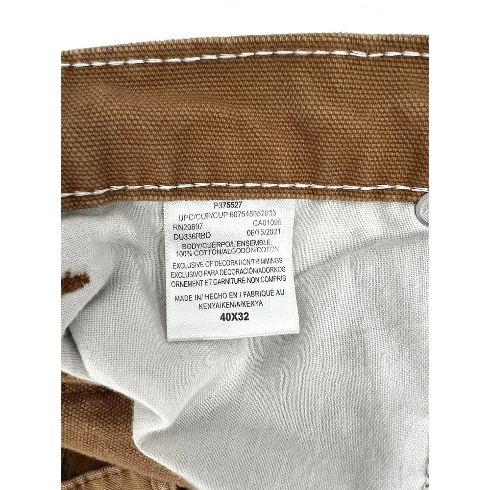 Dickies Men's 40 x 32 Carpenter Pants Brown Duck Canvas Work Utility